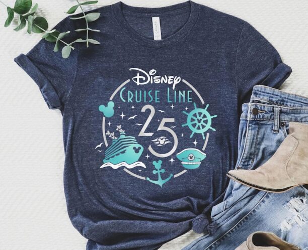 Cruise Line 25th Silver Anniversary At Sea Shirt / Family Cruise T-shirt / Disney Vacations 2023 / Walt Disney World /