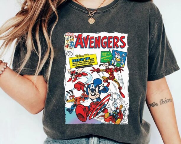 Mickey Mouse And Friends Disney 100 Years of Wonder Avengers Comic Shirt / Disneyland Trip 100th Anniversary Outfits /