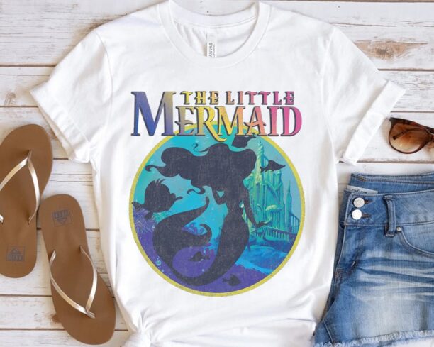 Disney Little Mermaid Vintage Poster Style Graphic Shirt