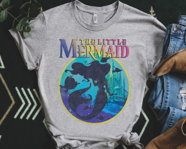 Disney Little Mermaid Vintage Poster Style Graphic Shirt