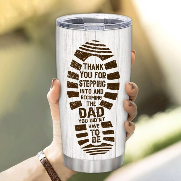 Personalized Dear Bonus Dad Thanks For Being Step Dad Tumbler, Gifts for Dad, Daughter Gift for Dad, Gift for Step Dad