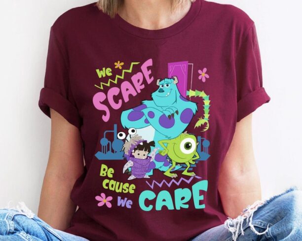 Disney Monsters Inc We Scare Because We Care Shirt / Sulley Mike Boo Tee / Disney Birthday T-shirt / Walt Disney World