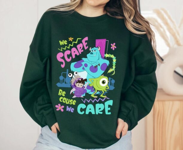 Disney Monsters Inc We Scare Because We Care Shirt / Sulley Mike Boo Tee / Disney Birthday T-shirt / Walt Disney World