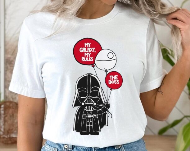 Chibi Darth Vader With Death Star Balloon My Galaxy My Rules The Boss Shirt/ Star Wars Celebration / May the 4th Be With