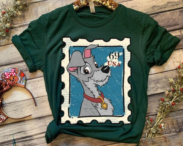 Retro Lady And The Tramp Disney Tramp Stamp Usa Shirt / Disney Birthday Gift Ideas / Walt Disney World T-shirt / Magic