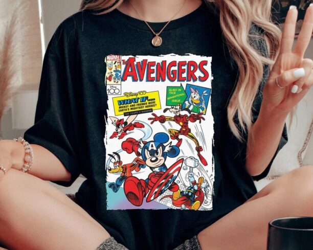 Mickey Mouse And Friends Disney 100 Years of Wonder Avengers Comic Shirt / Disneyland Trip 100th Anniversary Outfits /