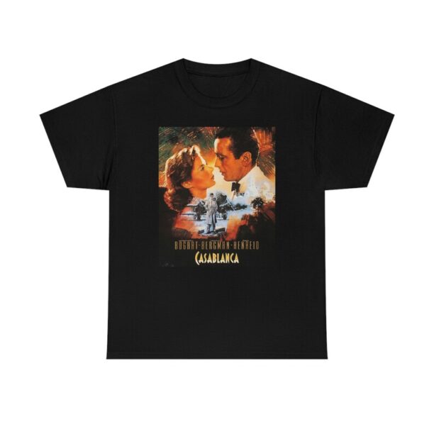 Casablanca Unisex T-Shirt | Classic Humphrey Bogart Ingrid Bergman War Movie Poster Shirt, Vintage Love Drama Art Tshirt