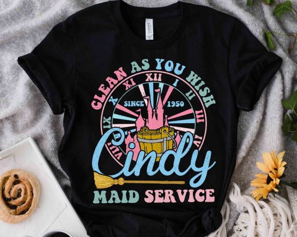 Disney Princess Cinderella's Cleaning Cindy Maid Service House Cleaner Retro Shirt