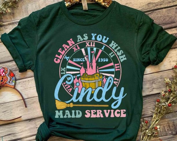 Disney Princess Cinderella's Cleaning Cindy Maid Service House Cleaner Retro Shirt