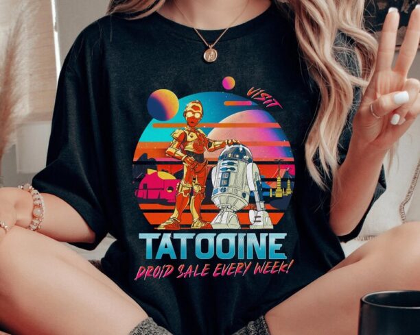 Retro C-3P0 R2D2 Star Wars Shirt / Visit Tatooine Droid Sale Every Week T-shirt / Star Wars Celebration / Galaxy's Edge