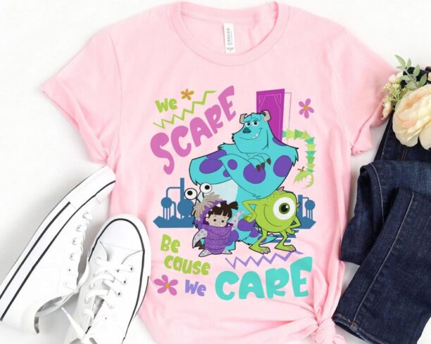 Disney Monsters Inc We Scare Because We Care Shirt / Sulley Mike Boo Tee / Disney Birthday T-shirt / Walt Disney World