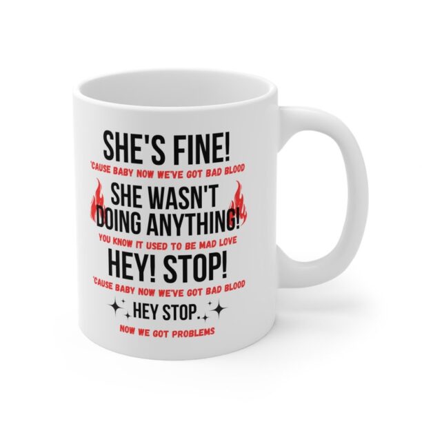 Taylor Swift The Eras Tour Coffee Mug, Bad Blood, Taylor Yells at Security Guard Coffee Mug