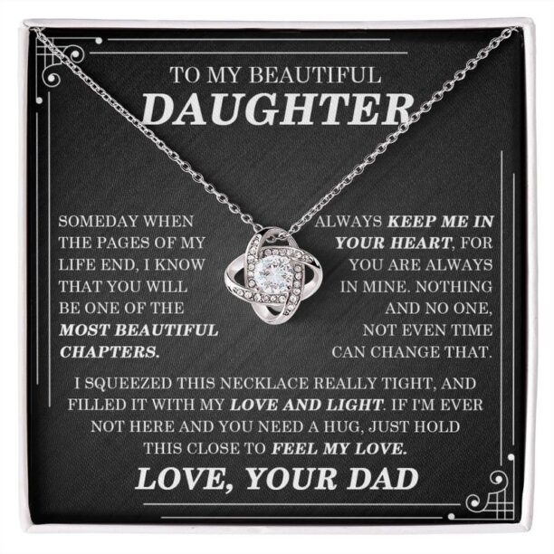 To My Beautiful Daughter Necklace, Daughter Gift from Dad, Daughter Birthday Graduation Christmas Gift