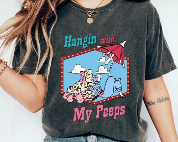 Disney Bo Peep With Blue Sky White Clouds Hangin With My Peeps Shirt / Toy Story T-shirt / Disney Birthday / Disneyland