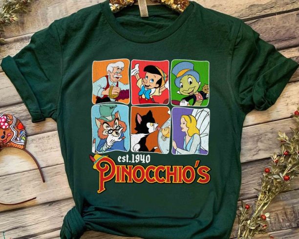 Disney Pinocchio Characters Group Shot Retro 1940 Shirt