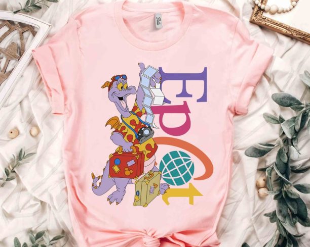 Cute Figment Dragon Disney Epcot Center Snack Drinking Around The World Shirt