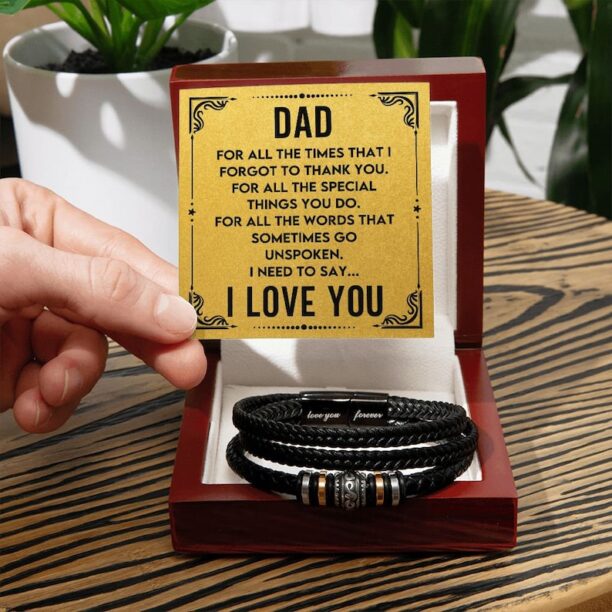 To My Dad- The Special Man - Luxury Leather Engraved Bracelet | Gift For Dad | Fathers Day Gift For Dad | Birthday Gift