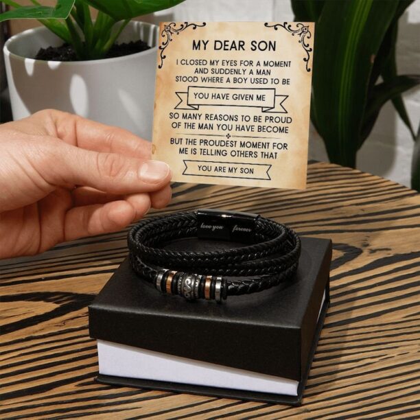 Gift for Son from Mom, To my Son Leather bracelet,Graduation Gifts for your Son-Dad, 18th Birthday Gift