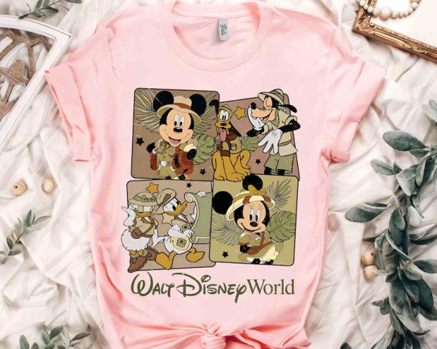 Mickey Mouse and Friends Animal Kingdom Retro Shirt, Disney Safari Mode Walt Disney World Tee