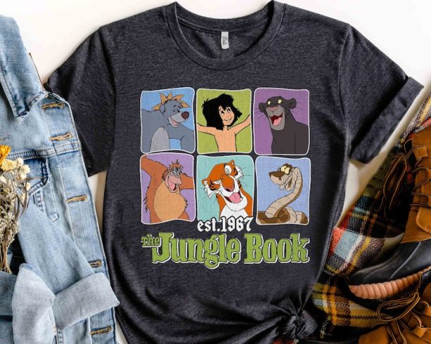 Disney Jungle Book Characters Group Shot Retro 1967 Shirt