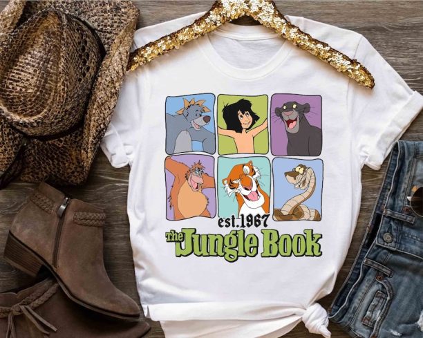 Disney Jungle Book Characters Group Shot Retro 1967 Shirt