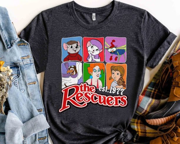 Disney The Rescuers Characters Group Shot Retro 1977 Shirt