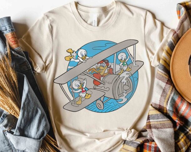 Disney Ducktales MC Quack Dewey Louie Huey Flying High Retro Shirt