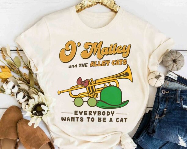 Disney Funny The Aristocats Shirt, O'Malley and the Alley Cats Tee