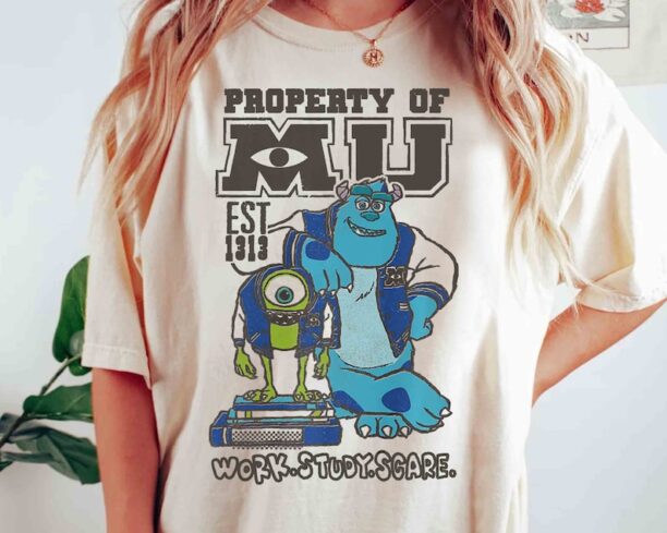 Disney Pixar Monsters University Mike Sulley Work Study Scare Shirt