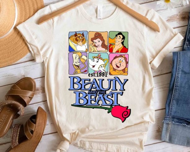 Disney Beauty and the Beast Characters Group Shot 1991 Shirt