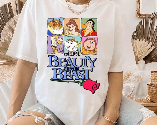 Disney Beauty and the Beast Characters Group Shot 1991 Shirt