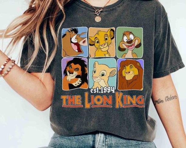 The Lion King Characters Group Shot 1994 Shirt, Disney Simba Timon Pumbaa Tee