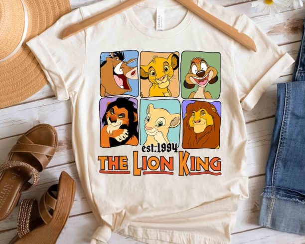 The Lion King Characters Group Shot 1994 Shirt, Disney Simba Timon Pumbaa Tee