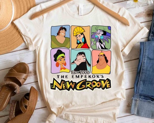 Emperor's New Groove Characters Group Shot Shirt, Disney Kuzco Yzma Kronk Tee