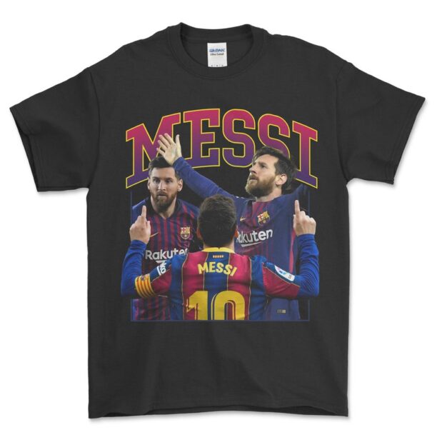 LIONEL MESSI Vintage Shirt, Homage Tshirt, Fan Tees, Retro 90s T-shirt Fan Art football barcelona top
