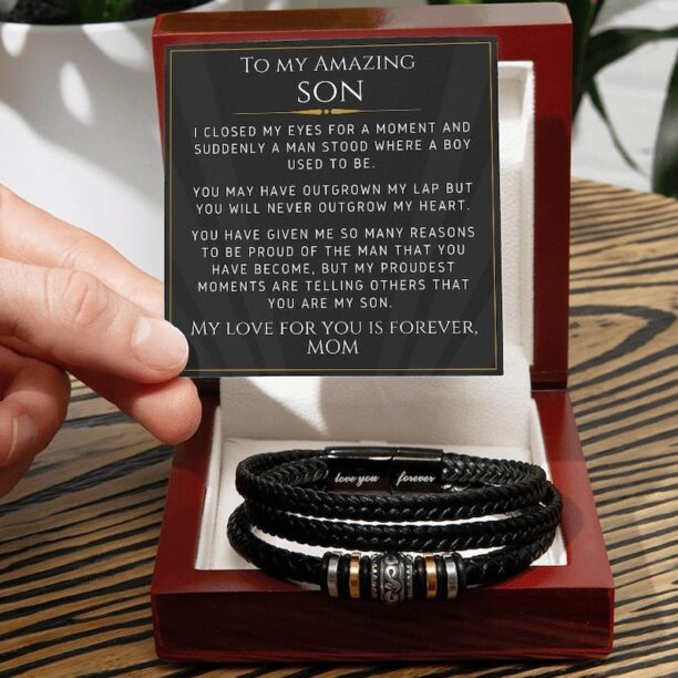 To My Son, I am so proud of you. Bracelet for your Son From Mom- Gift for Birthday, Christmas, Graduation, Confirmation