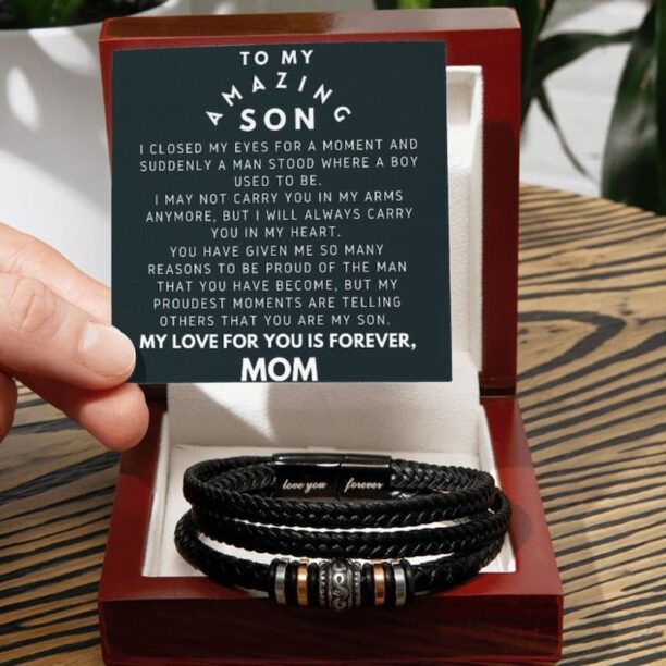 To My Son, I am so proud of you. Bracelet for your Son From Mom- Gift for Birthday, Christmas, Graduation, Confirmation