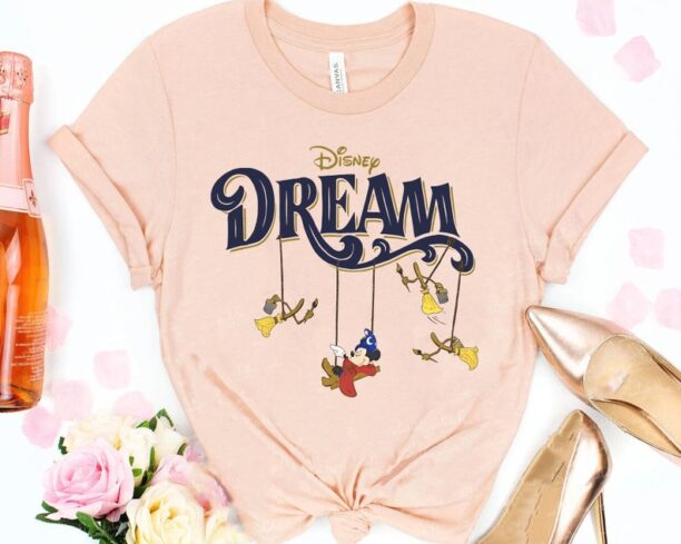 Sorcerer Mickey Mouse And Magic Broom Fantasia Disney Dream Shirt / Disney Cruise Line T-shirt / Family Trip 2023 /