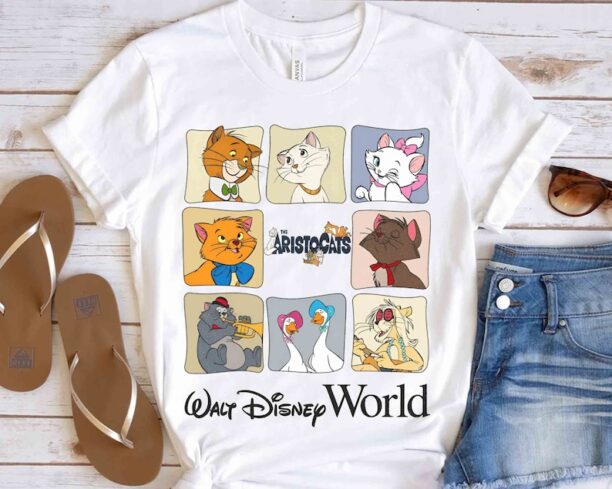 Retro Walt Disney World The Aristocats Characters Group Shirt, Marie Duchess Tee