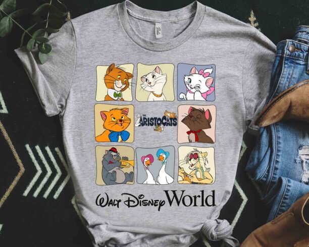 Retro Walt Disney World The Aristocats Characters Group Shirt, Marie Duchess Tee