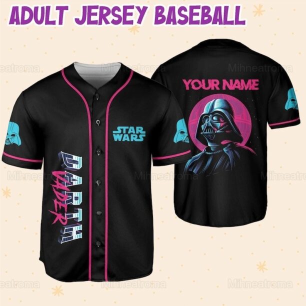 Personalize Darth Vader Baseball Jersey, Darth Vader Retro Baseball Jersey, Darth Vader Baseball Shirt, Star Wars Shirt