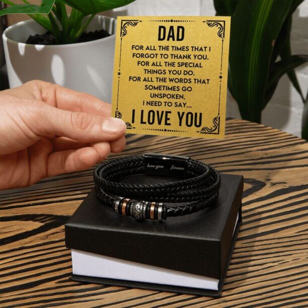 To My Dad- The Special Man - Luxury Leather Engraved Bracelet | Gift For Dad | Fathers Day Gift For Dad | Birthday Gift