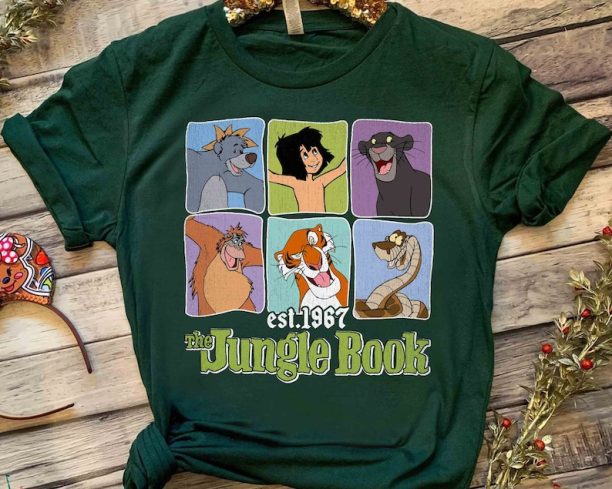 Disney Jungle Book Characters Group Shot Retro 1967 Shirt