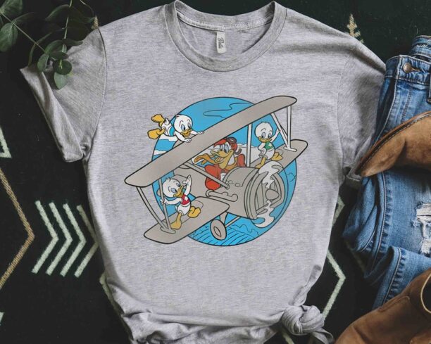 Disney Ducktales MC Quack Dewey Louie Huey Flying High Retro Shirt