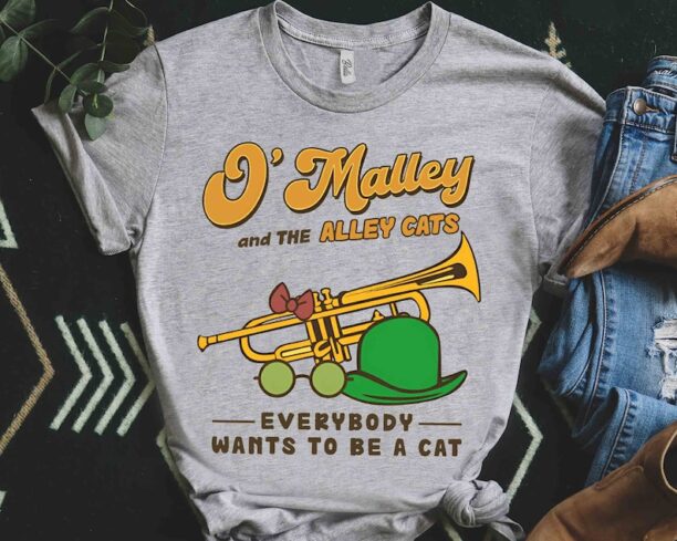 Disney Funny The Aristocats Shirt, O'Malley and the Alley Cats Tee