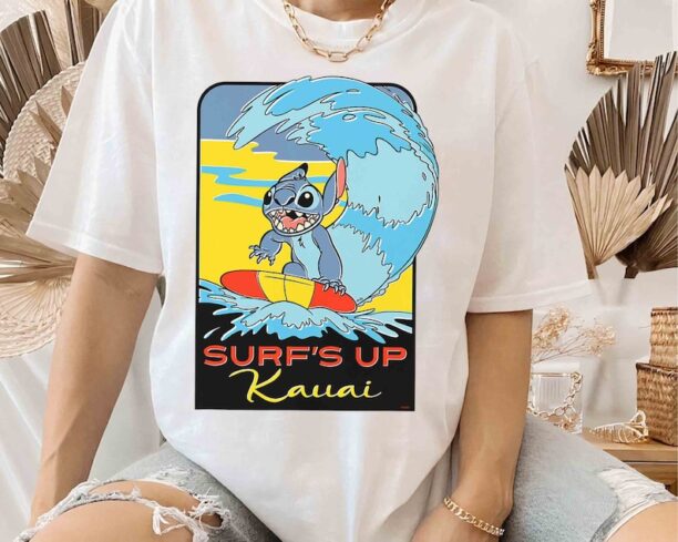 Disney Cute Lilo & Stitch Surf’s Up Kawai Shirt