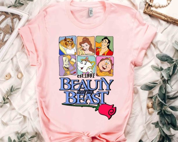 Disney Beauty and the Beast Characters Group Shot 1991 Shirt