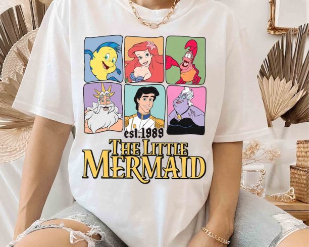 Disney The Little Mermaid Characters Group Shot 1989 Shirt