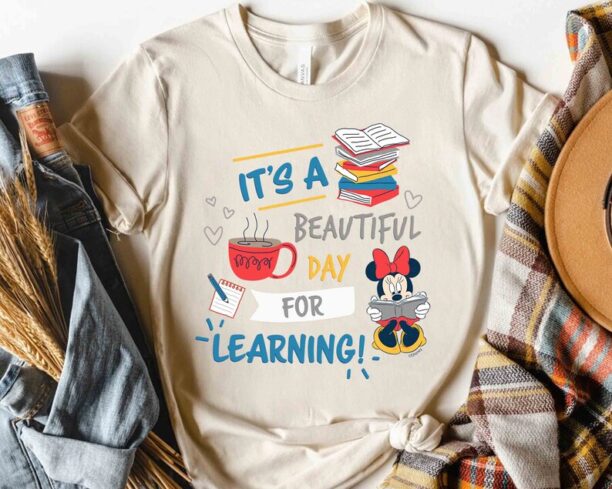 Cute Disney Minnie Mouse Beautiful Day For Learning Teacher’s Day Shirt