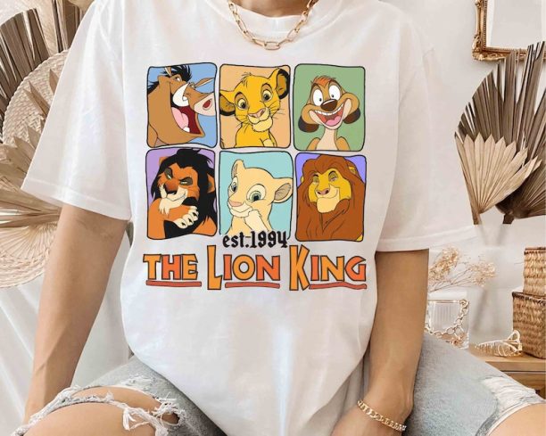 The Lion King Characters Group Shot 1994 Shirt, Disney Simba Timon Pumbaa Tee